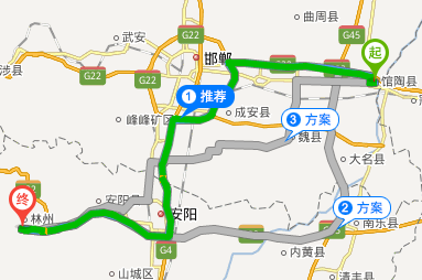 关于邯郸到林州乘车路线的信息